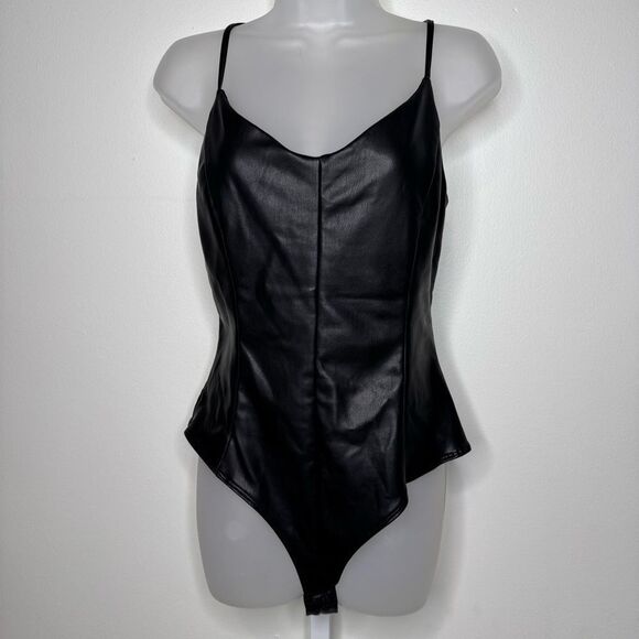 Blashe Tops - Blashe Faux Leather Bodysuit. Size Large